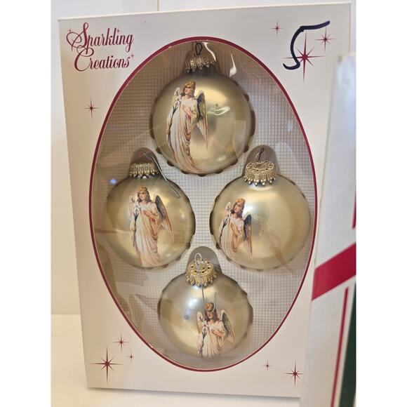 Lot of 3 Vintage Glass Christmas Ornament Sets Pyramid & Sparkling Creations USA - Picture 3 of 4